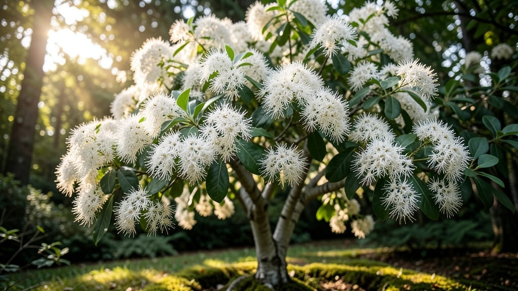 Fringe Tree with White Fringe Flowers