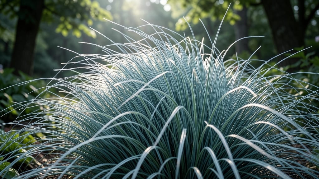 Festuca Glauca 'Blue Fountain' with White Variegation