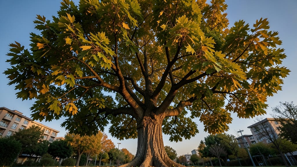 Ginkgo Tree with Fan-Shaped Leaves