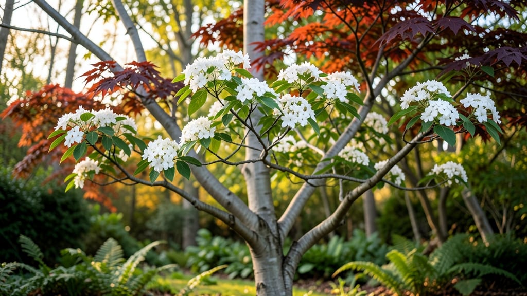Dogwood with Star-Shaped White Flowers