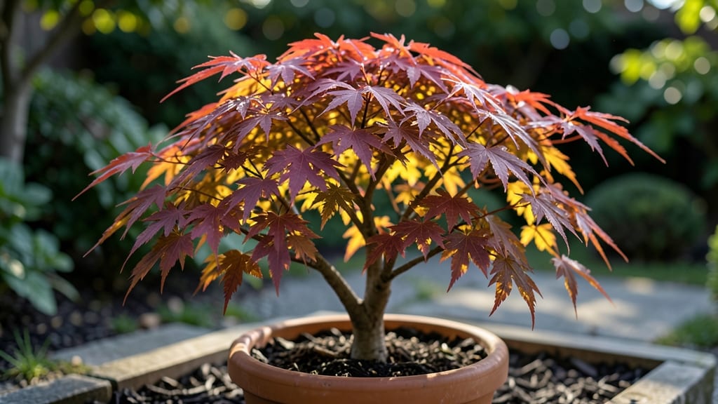 Japanese Maple with Red Leaves