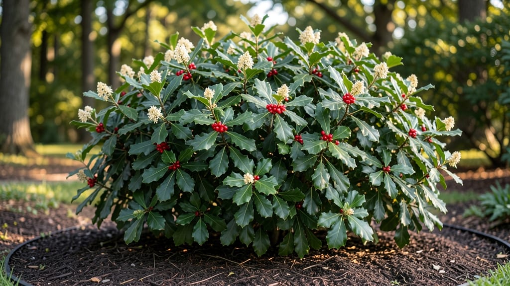 Full Grown Oak Leaf Holly: Year-Round Evergreen Foliage With Disease-Resistant Traits
