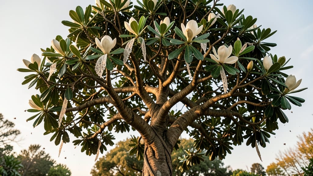 Southern Magnolia with Fragrant White Flowers