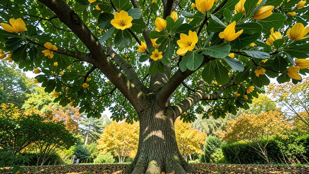 Tulip Tree with Yellow Flowering Blossoms